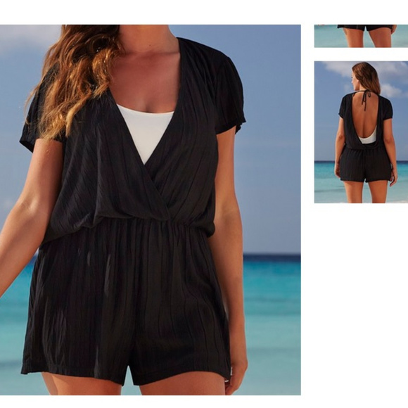 Swimsuits For All Other - Swimsuits For All Plunging Romper Swimsuit Coverup